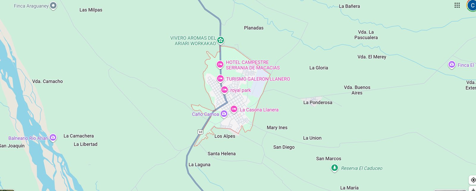 Mapa del área de cobertura de Makro Sistem